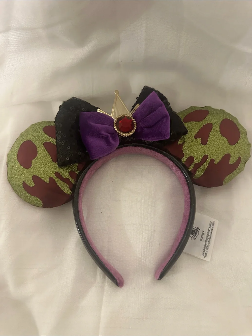 Disney Villain Poison Apple Ear Headband with Purple Bow